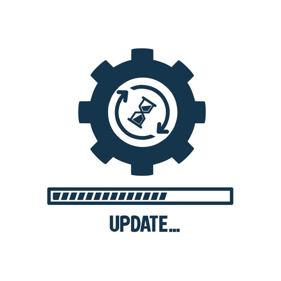 system update icon.  update symbol in progress.  flat design sign on a white background. vector