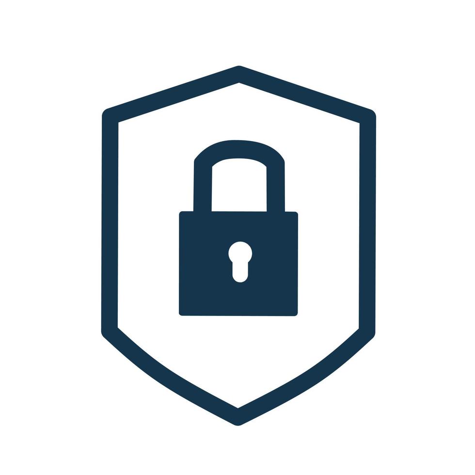 shield icon.  with the key mark in the middle.  protection icon.  flat design security symbol on a white background. vector