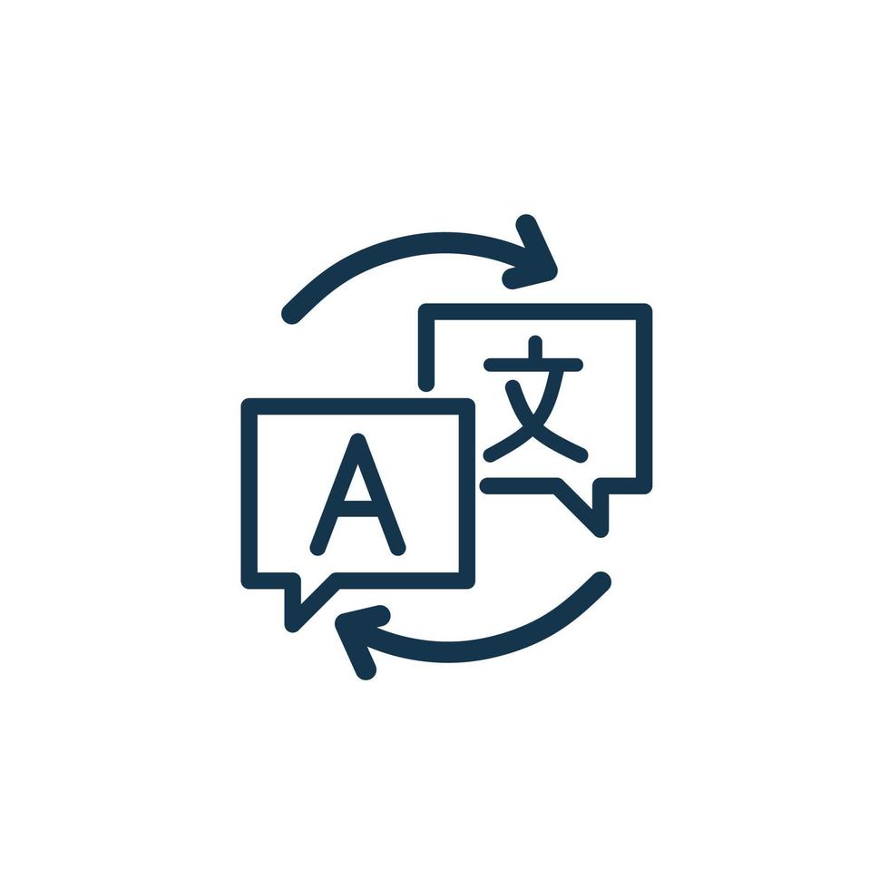 language translation icons. sign design. flat vector on a white background.