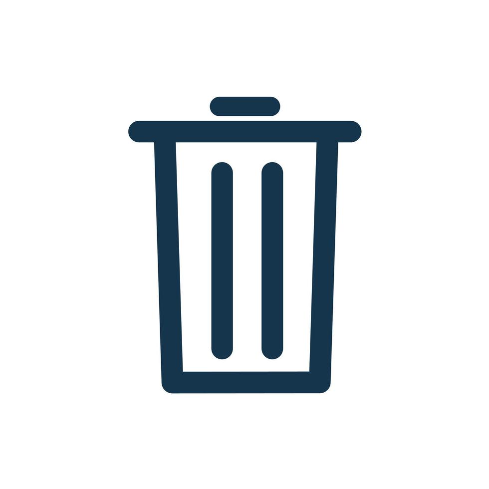 trash can icon.  flat design on white background. vector