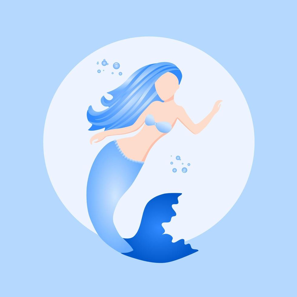 Blue Mermaid Vector