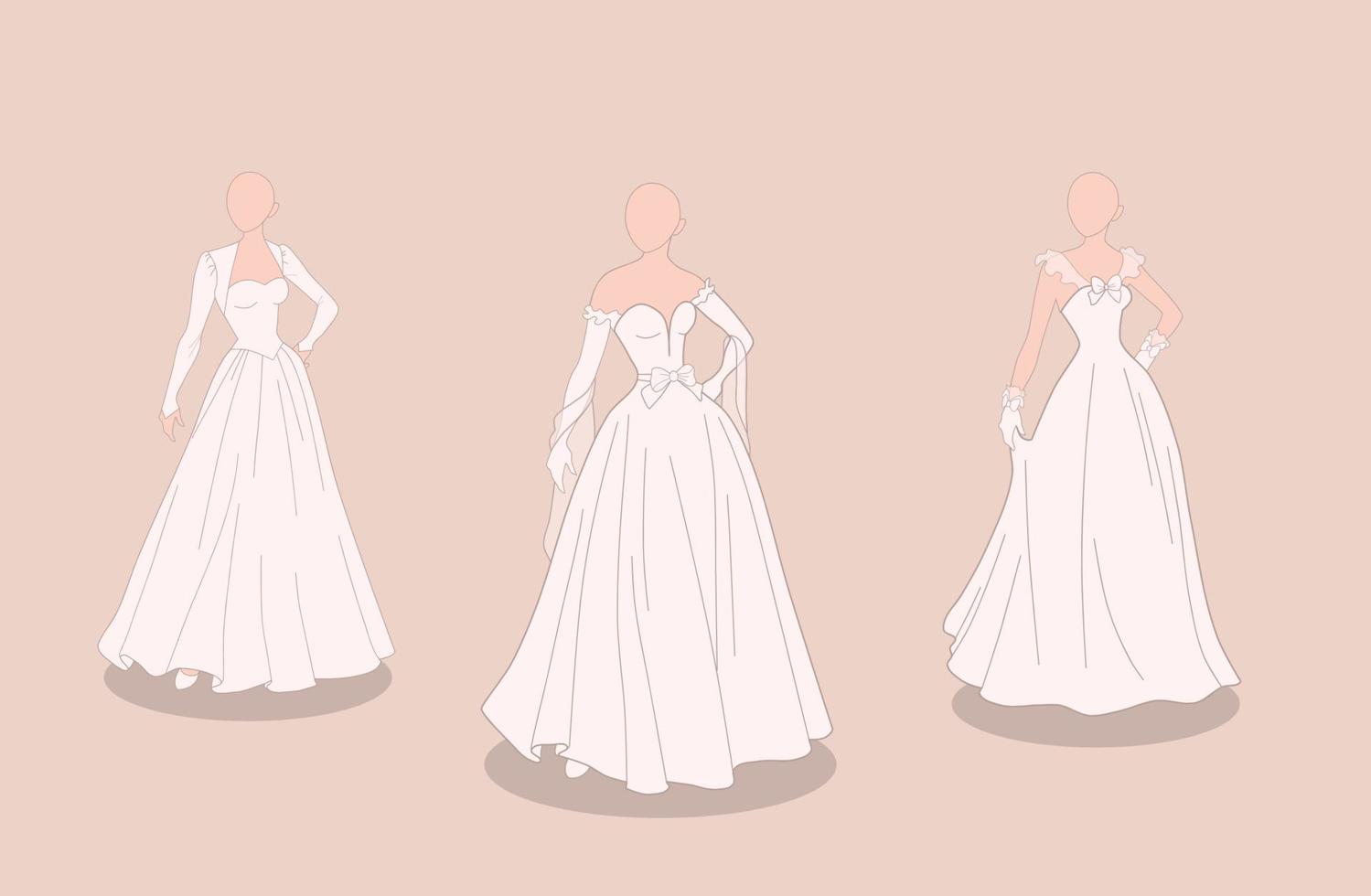 diseños de vestidos de novia vector