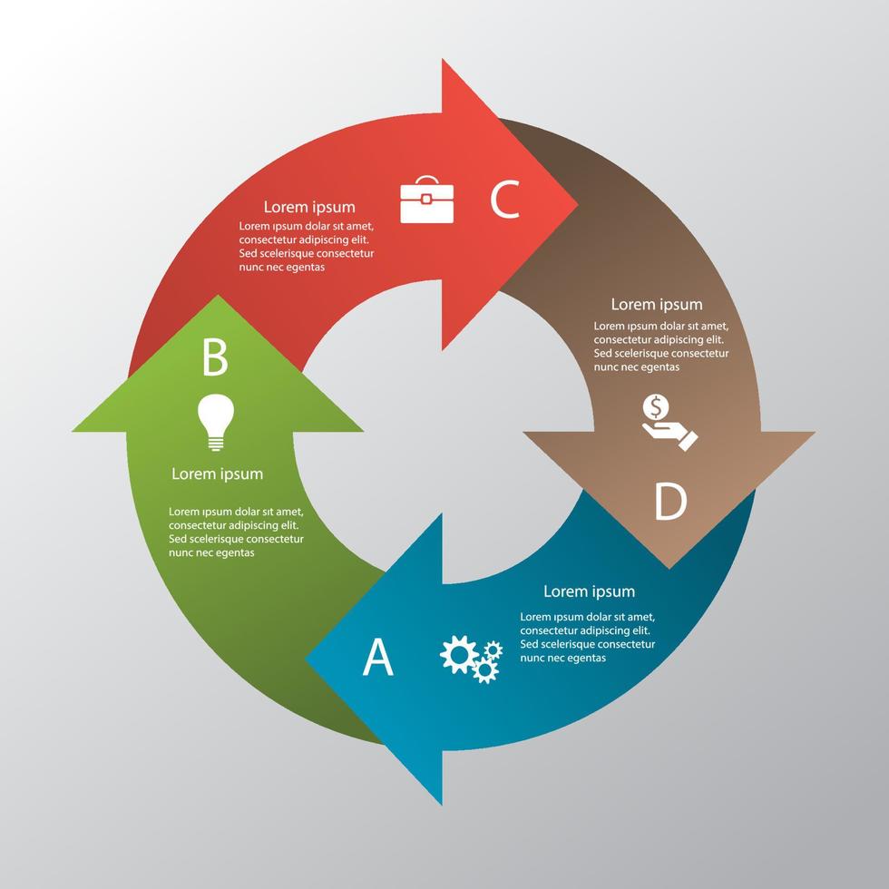 Four Cycle Diagram Infographic vector