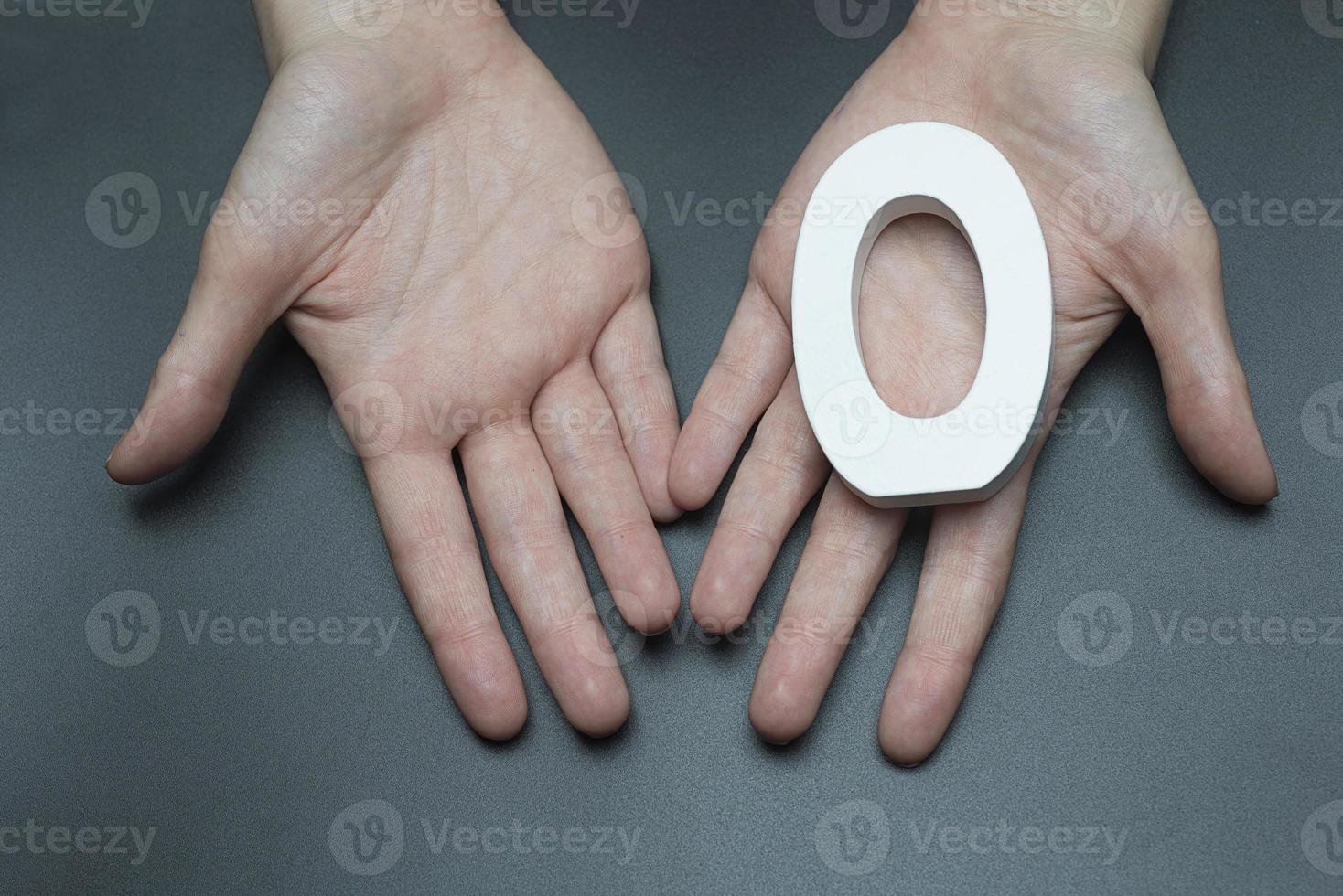 To female hands the number zero. photo