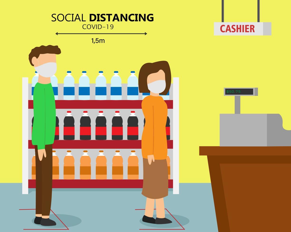Illustration vector design of social distancing