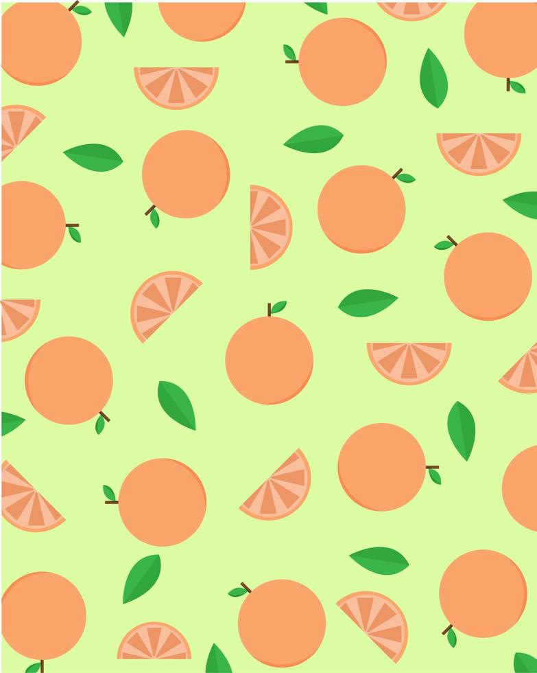 diseño de ilustración vectorial de diseño de patrón de fruta naranja vector