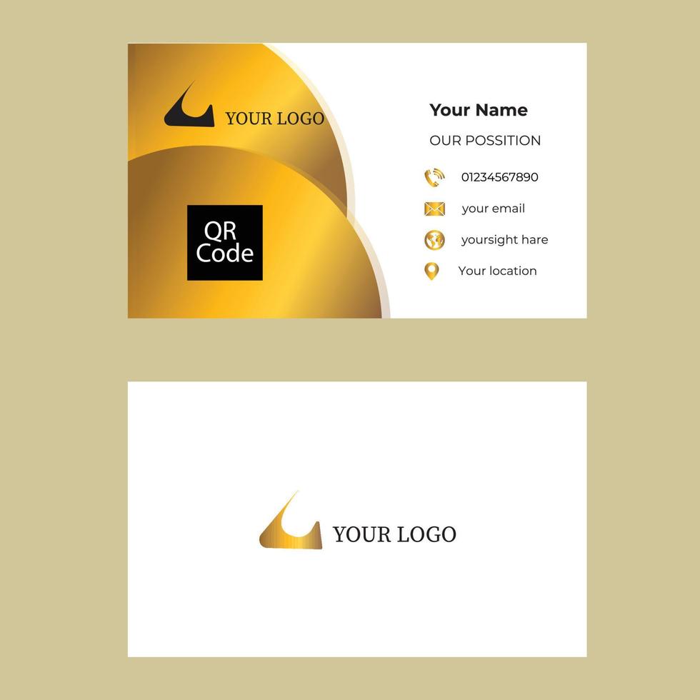 Golden business card design template vector