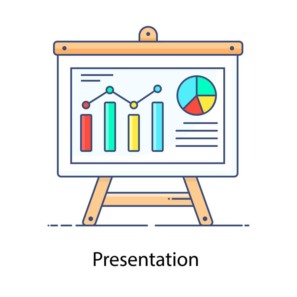 Presentation board icon business analytics flat style vector