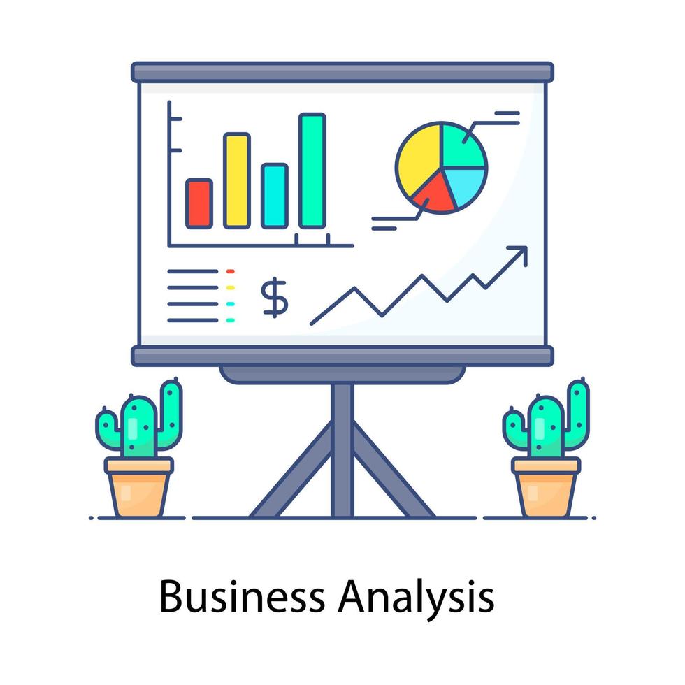 An icon of business analytics in modern flat style vector