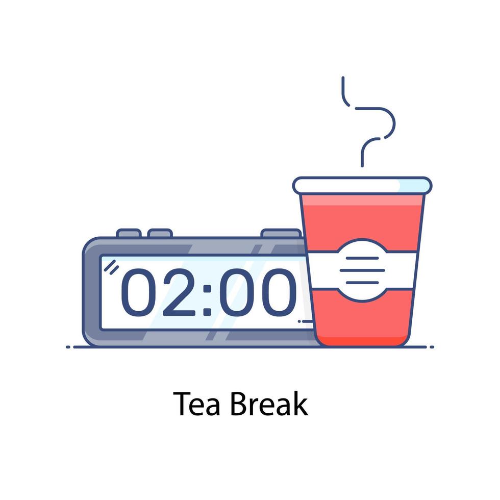 Tea break icon vector of lunch break