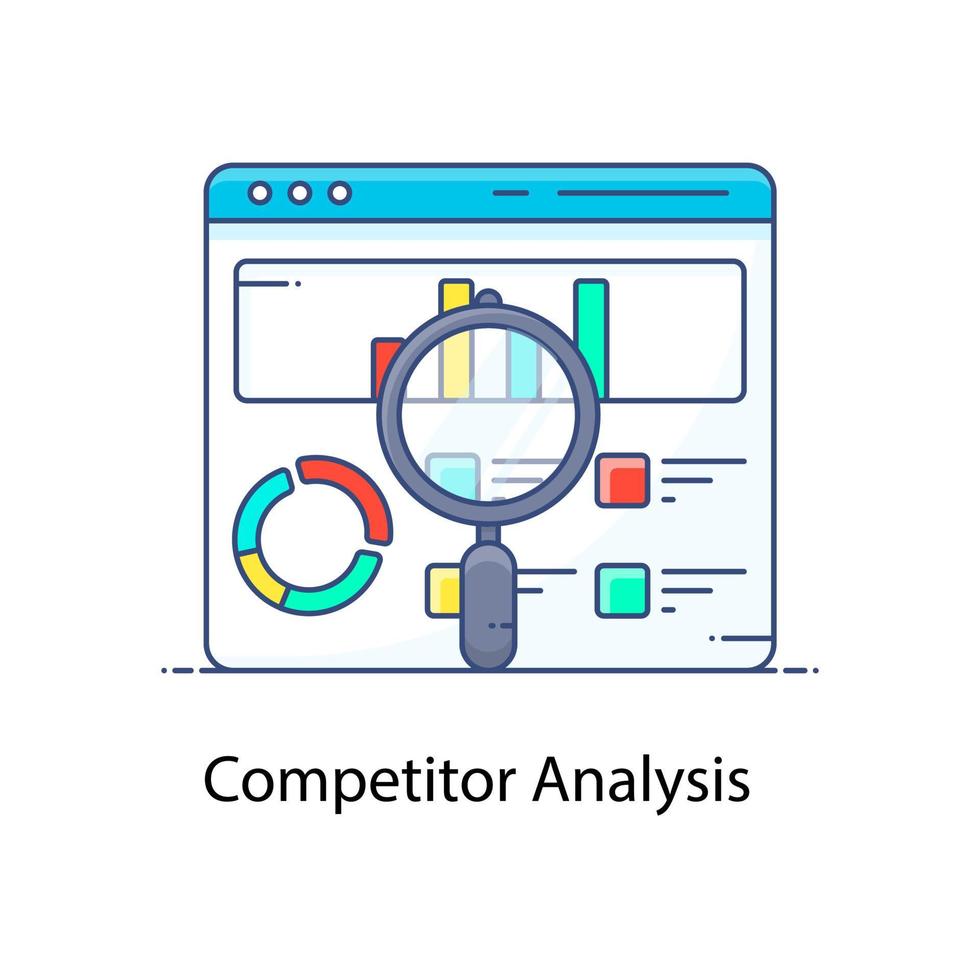 vector de análisis de la competencia en estilo plano moderno