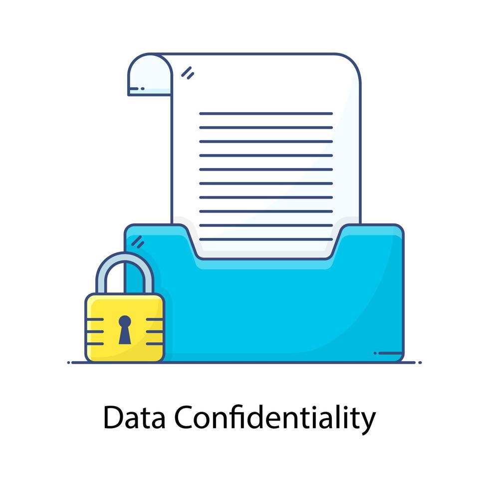 Editable icon of data confidentiality private folder vector