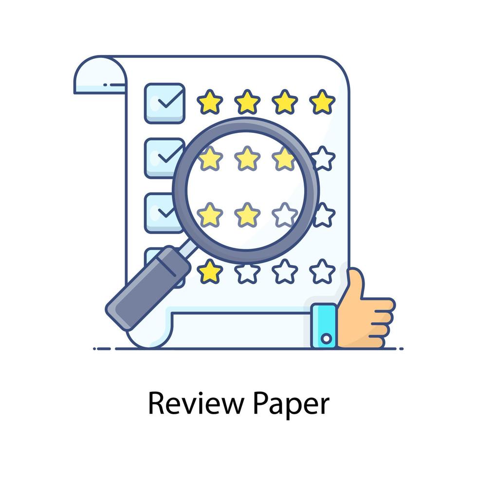 Review paper icon style file investigation vector