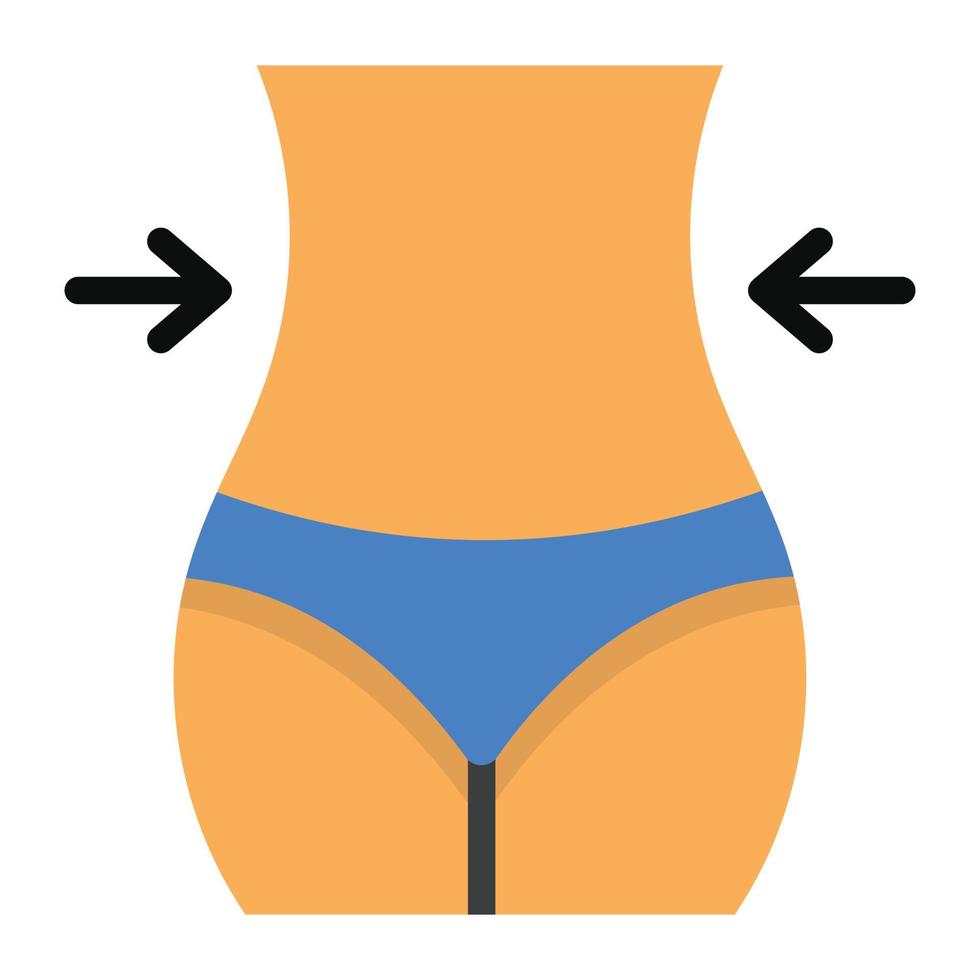 Icon of slim waist in flat design vector