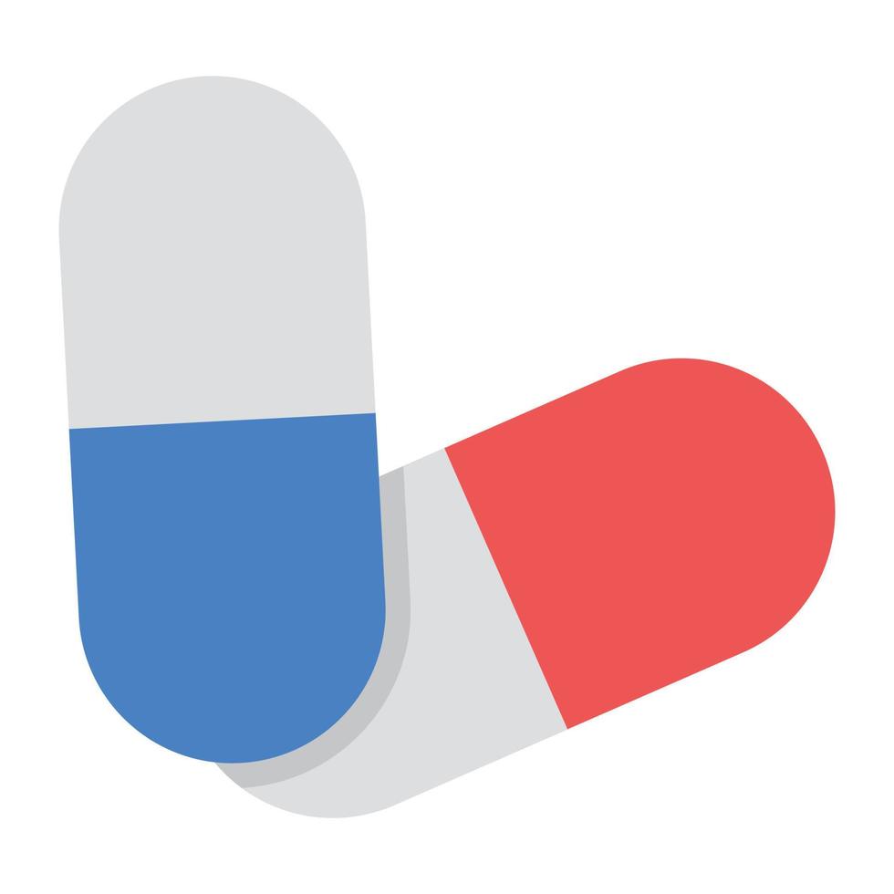 Icon of capsules in flat design, dietary supplements vector