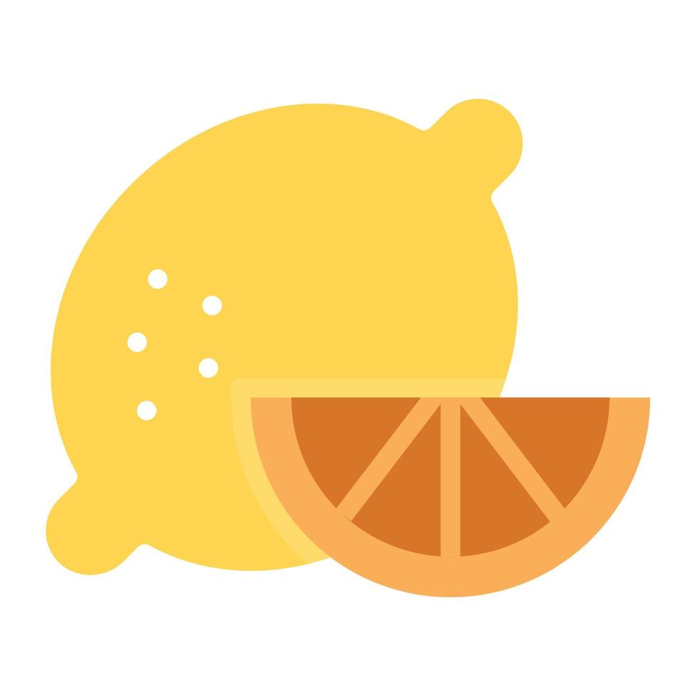 A flat icon design of lemon vector