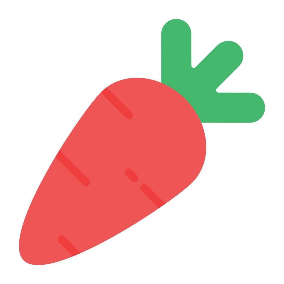 Carrot icon in flat style, root vegetable vector