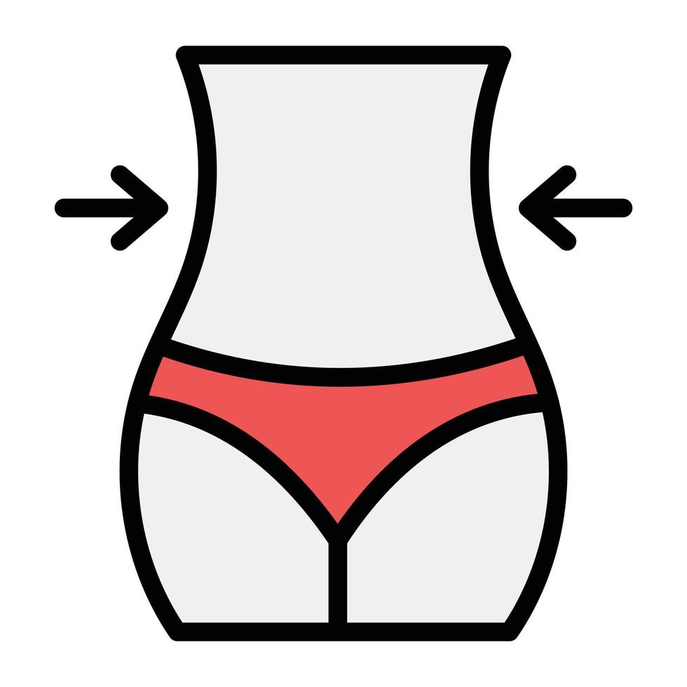 Icon of slim waist in flat design vector