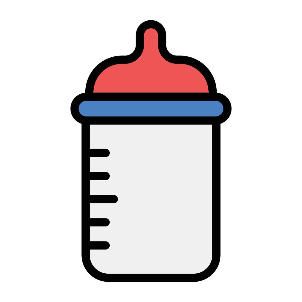 Baby feeder flat icon, milk bottle vector