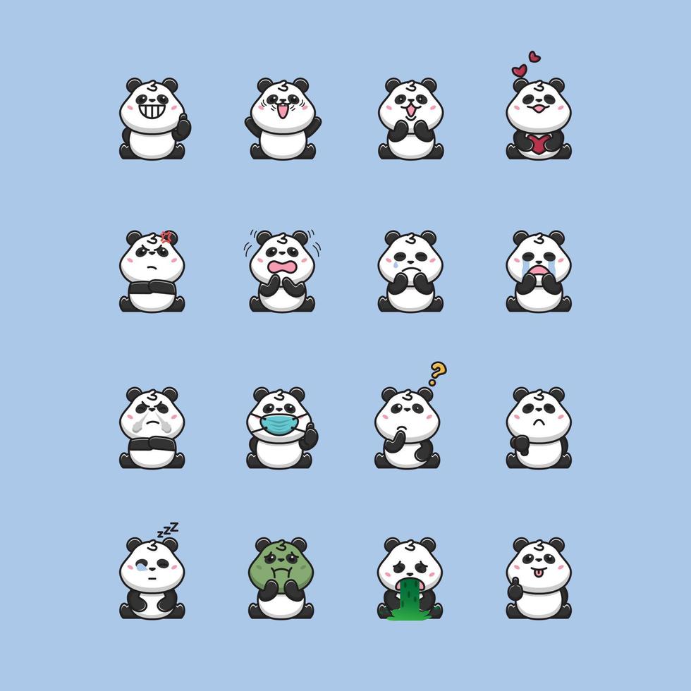 panda emoticon, some cute panda expressions 5069878 Vector