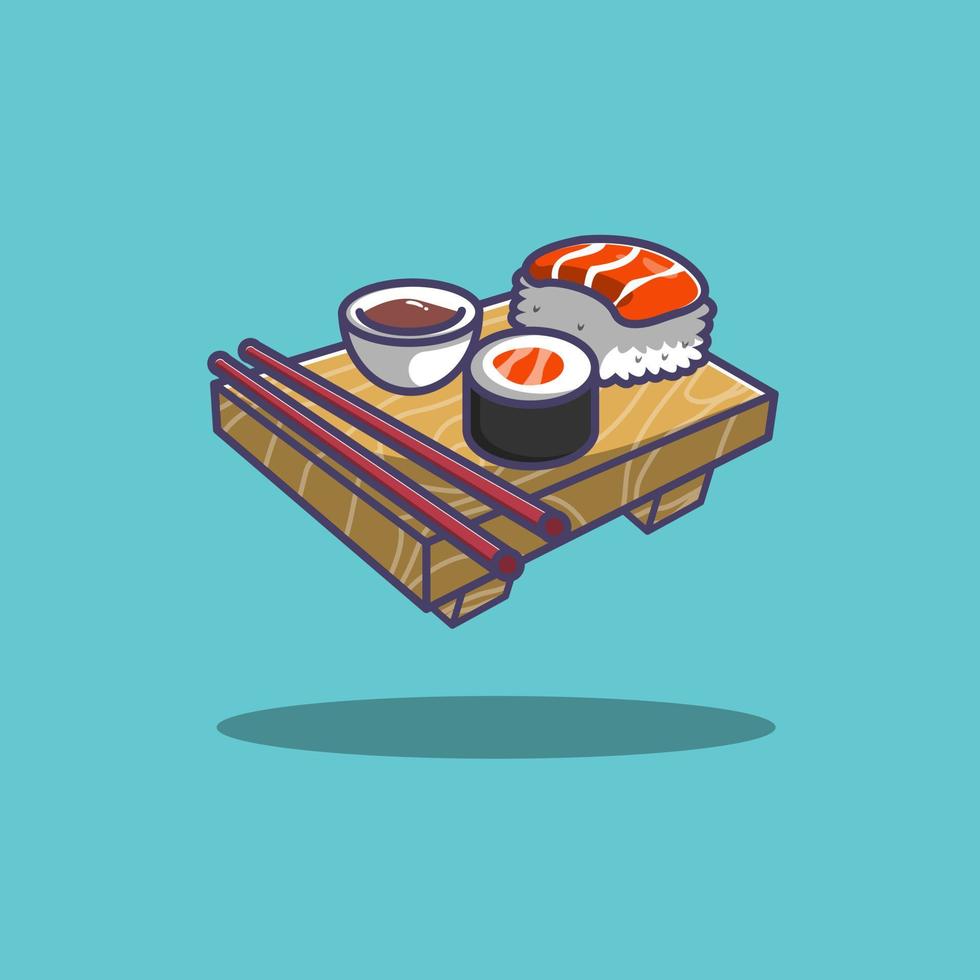 Ilustración de vector de sushi de comida japonesa