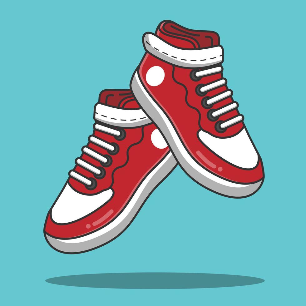 red and white shoes illustration vector