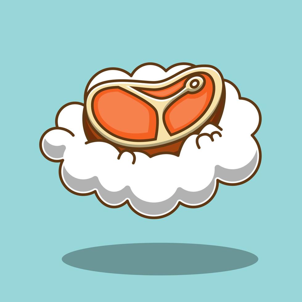 illustration of beef above the clouds vector