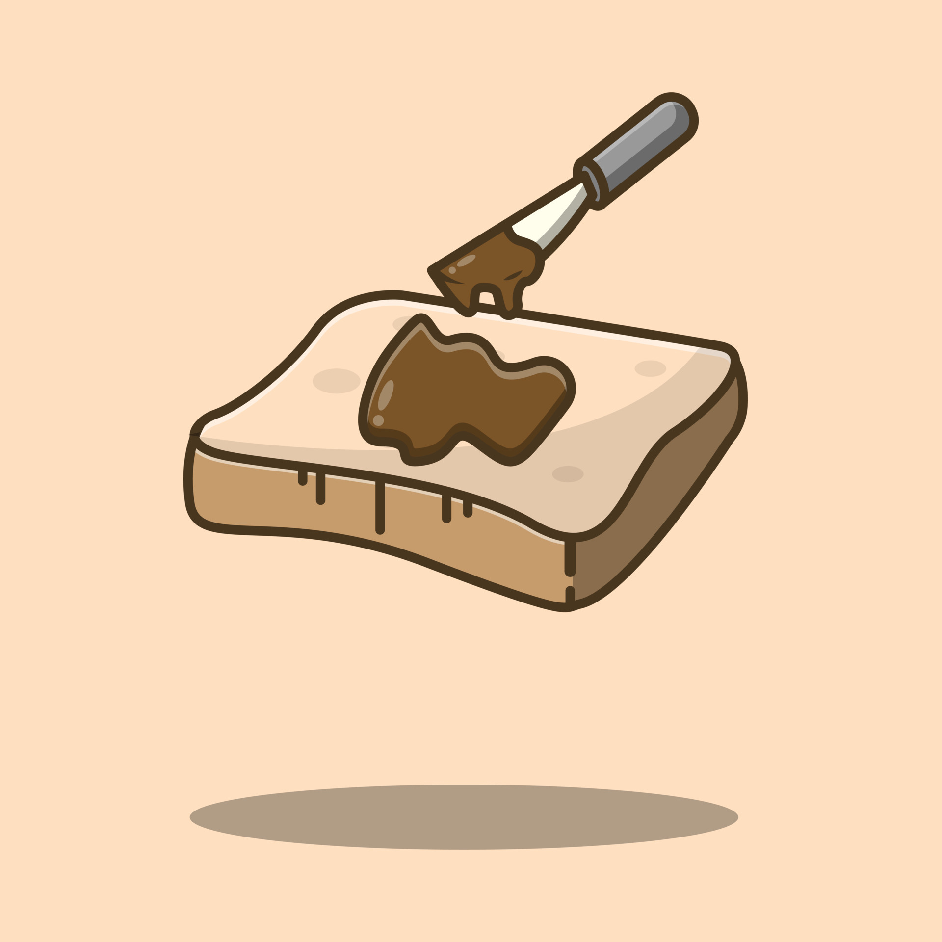 white bread with chocolate jam illustration 5070020 Vector Art at Vecteezy