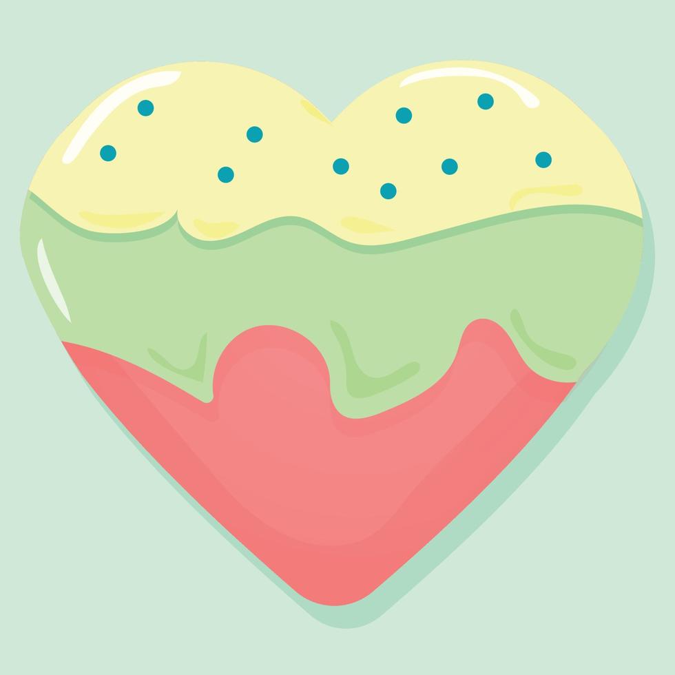 pastel de dulce corazón vector