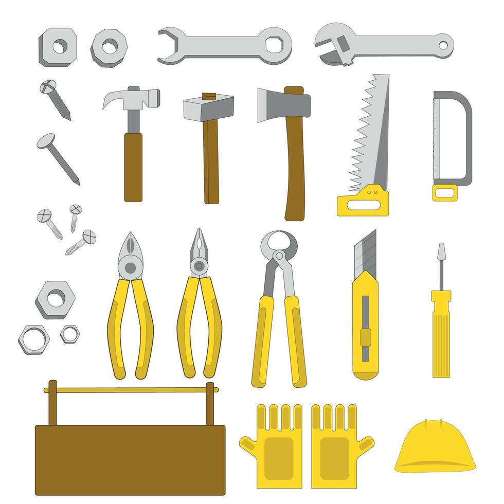 Tool set collection. Vector image