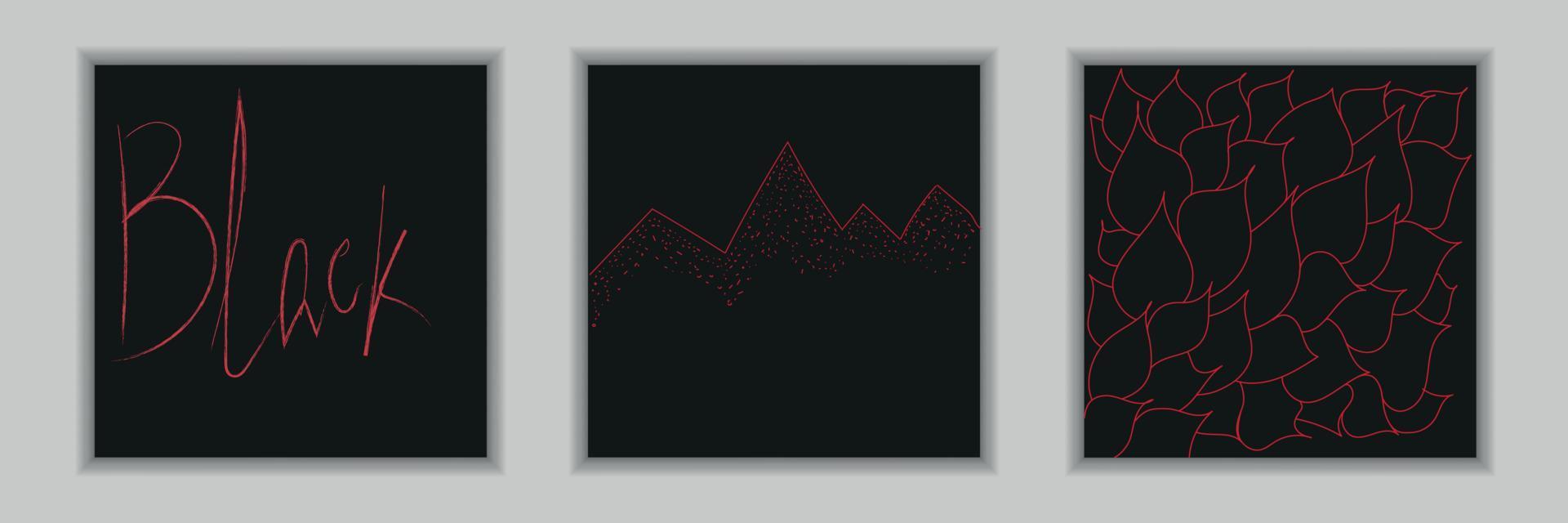 colección de fondos abstractos negros y rojos vector