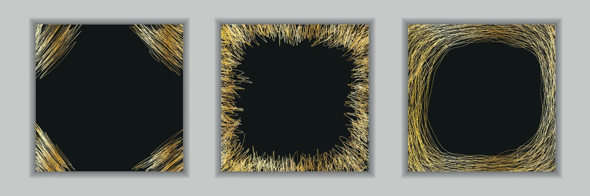 marco de fondo negro y dorado vector