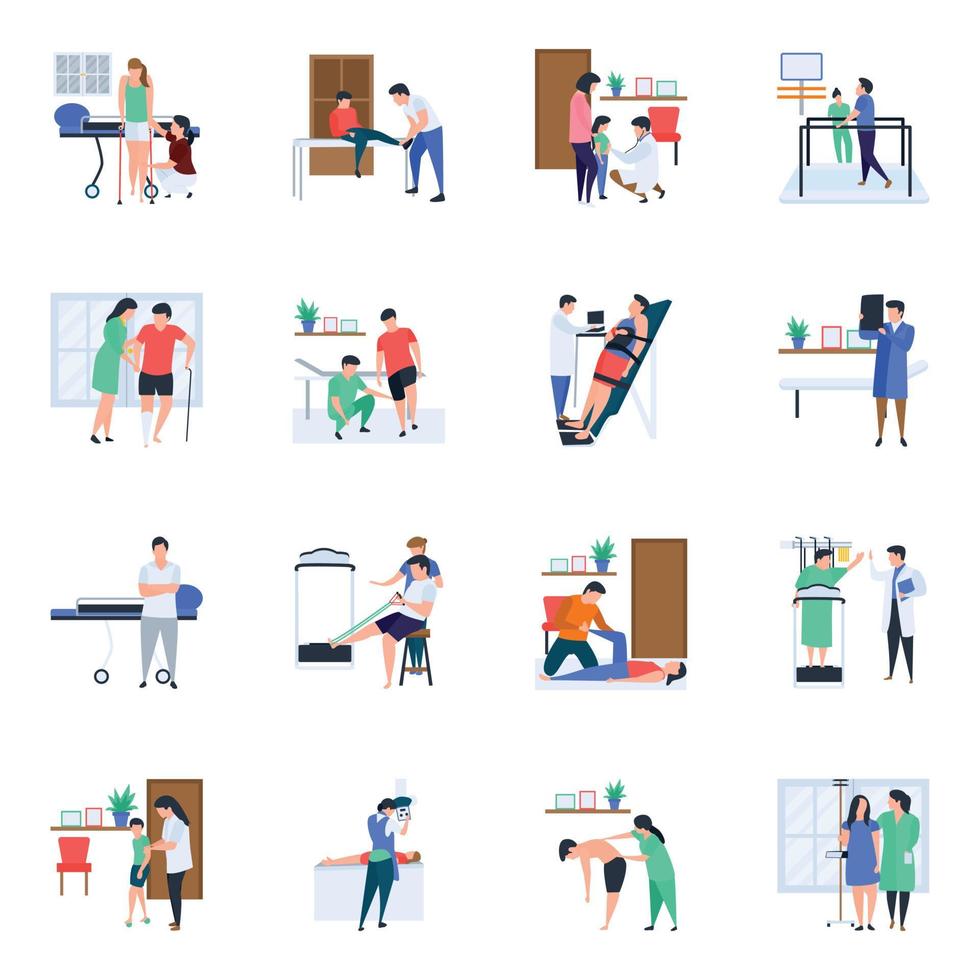 Trendy Doctors Concepts vector