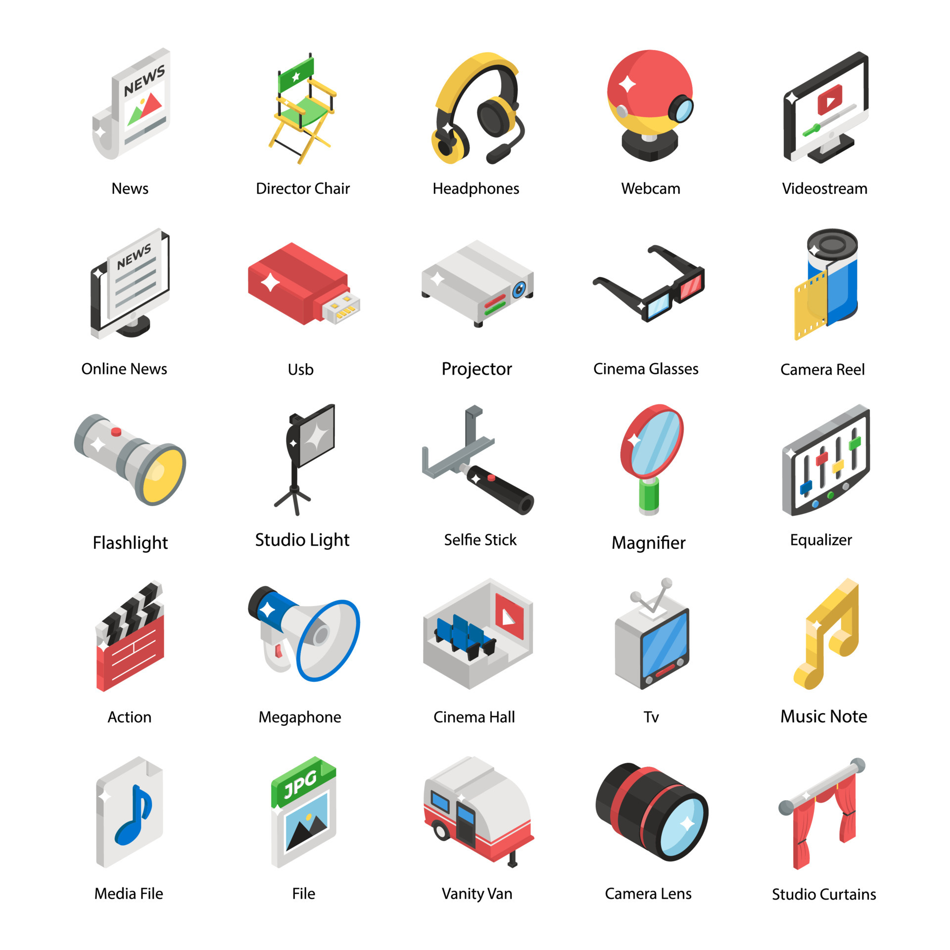 Pack Of Media 5070304 Vector Art at Vecteezy