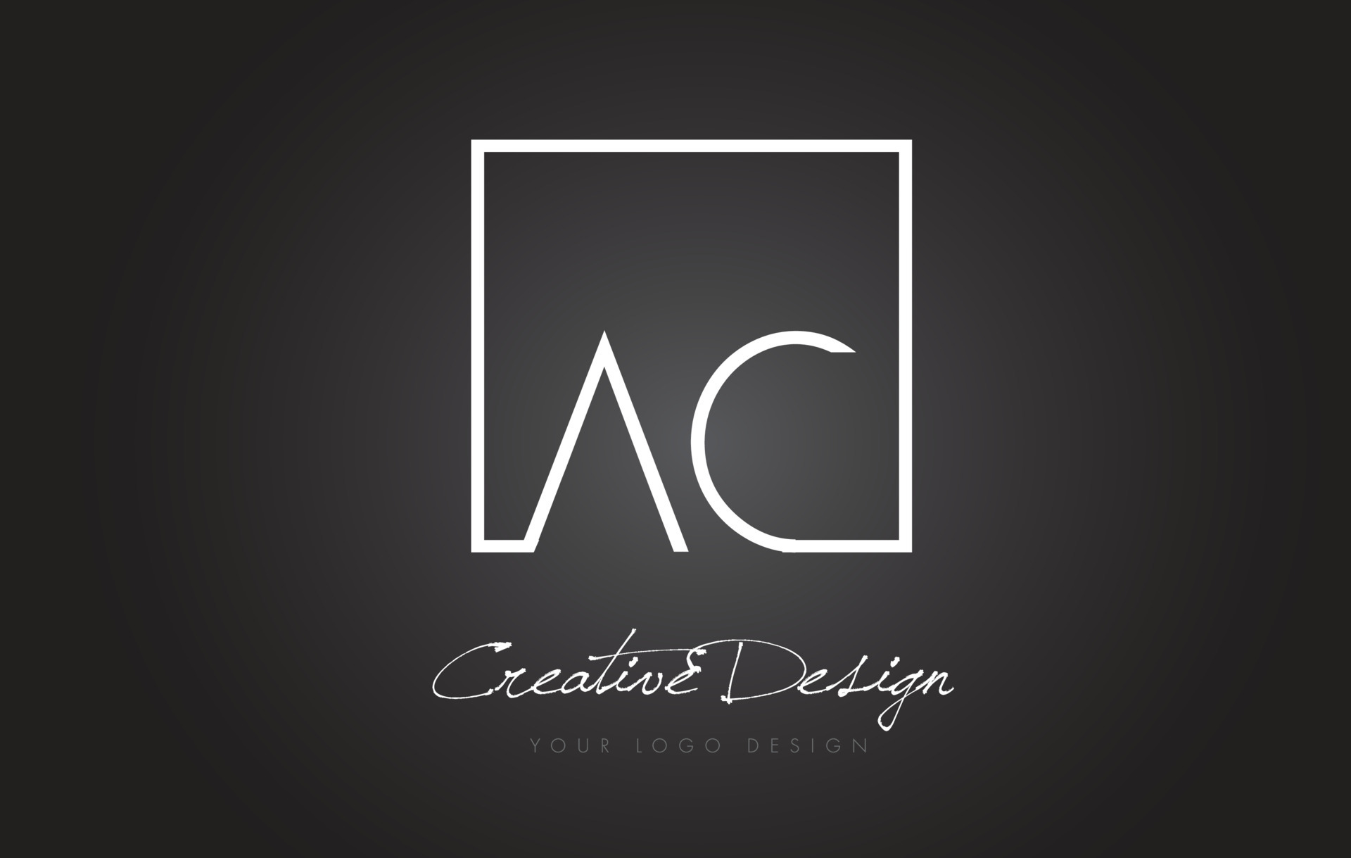 AC Square Frame Letter Logo Design with Black and White Colors. 5070664