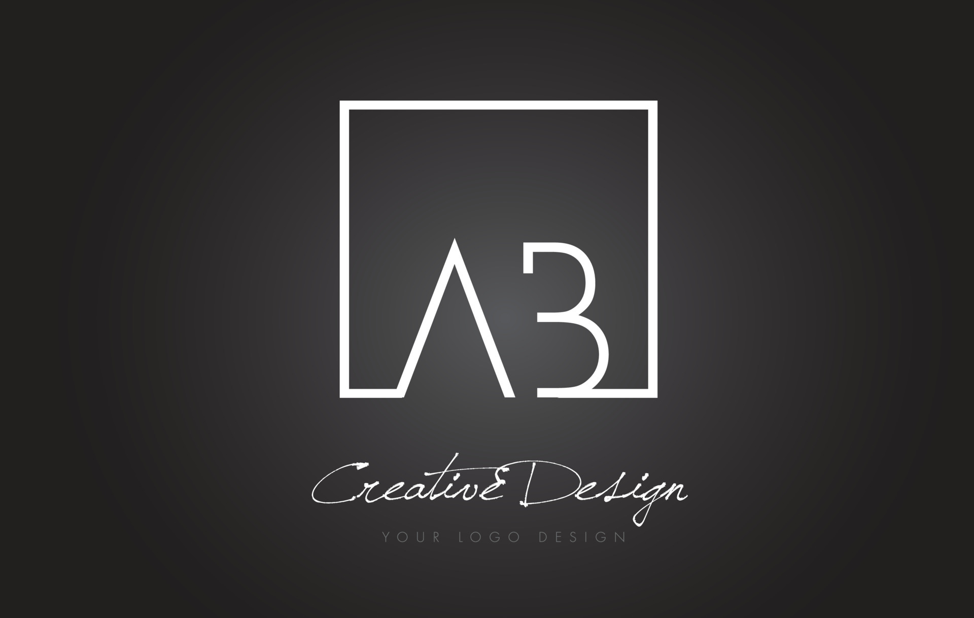 AB Square Frame Letter Logo Design with Black and White Colors. 5070672 ...