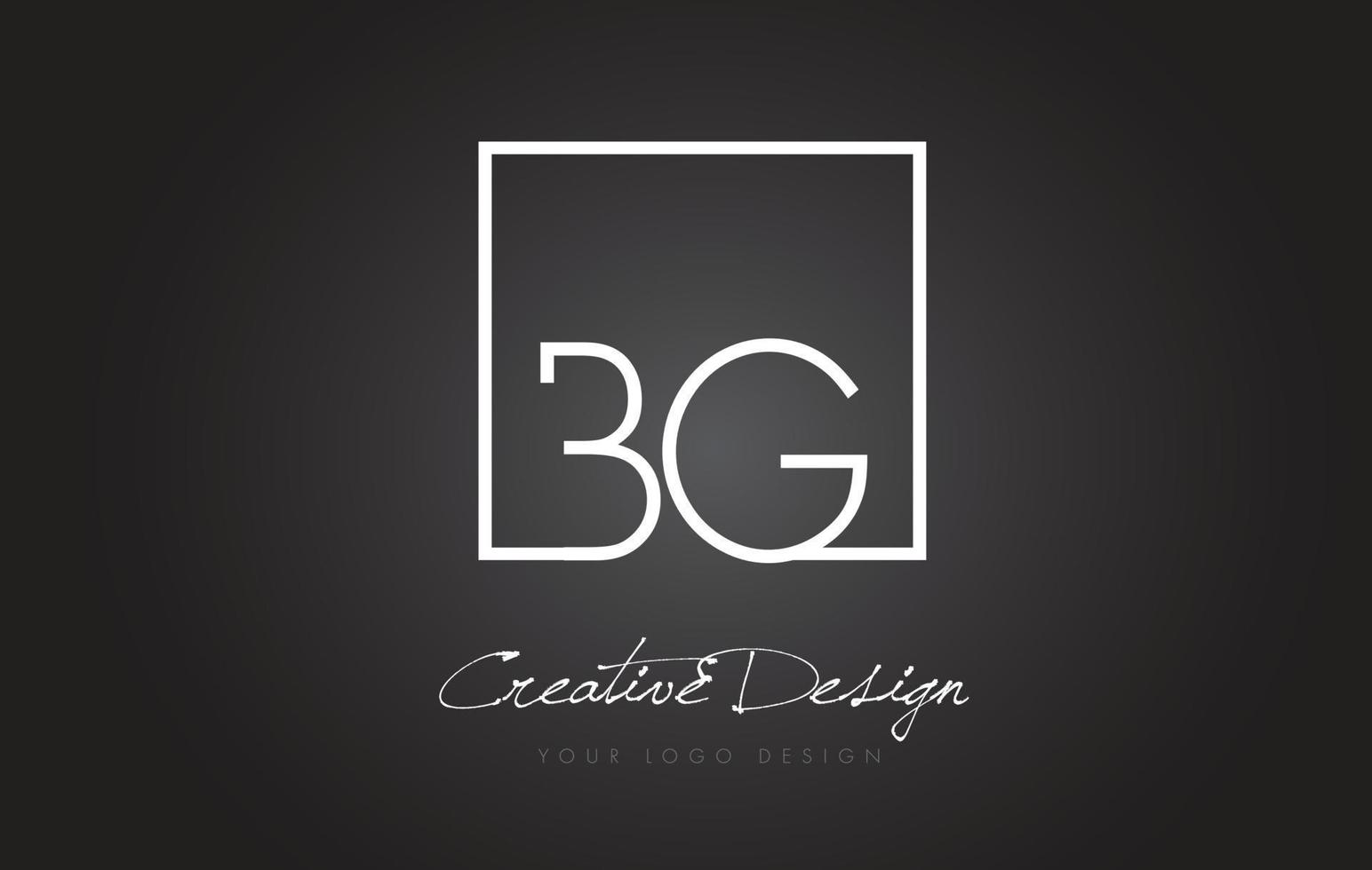 BG Square Frame Letter Logo Design with Black and White Colors. vector