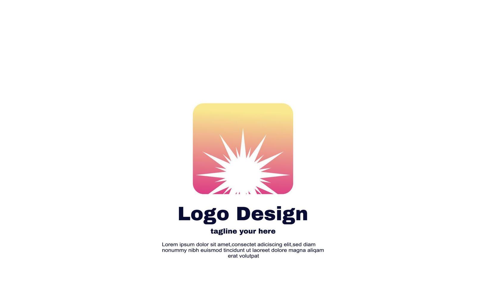 logotipo de sol abstracto icono de color degradado negativo vector