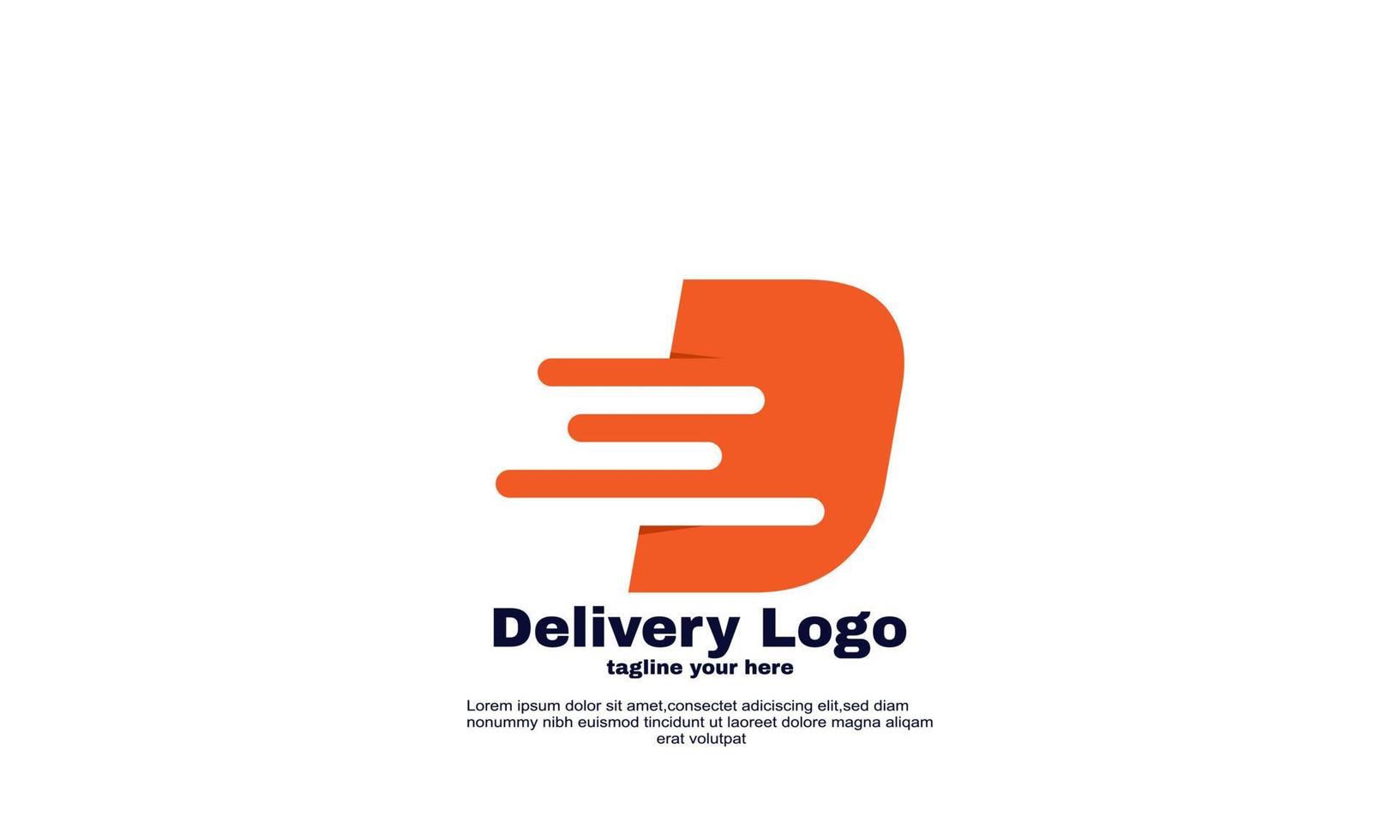 vector creative delivery orange color concept logo design colorful