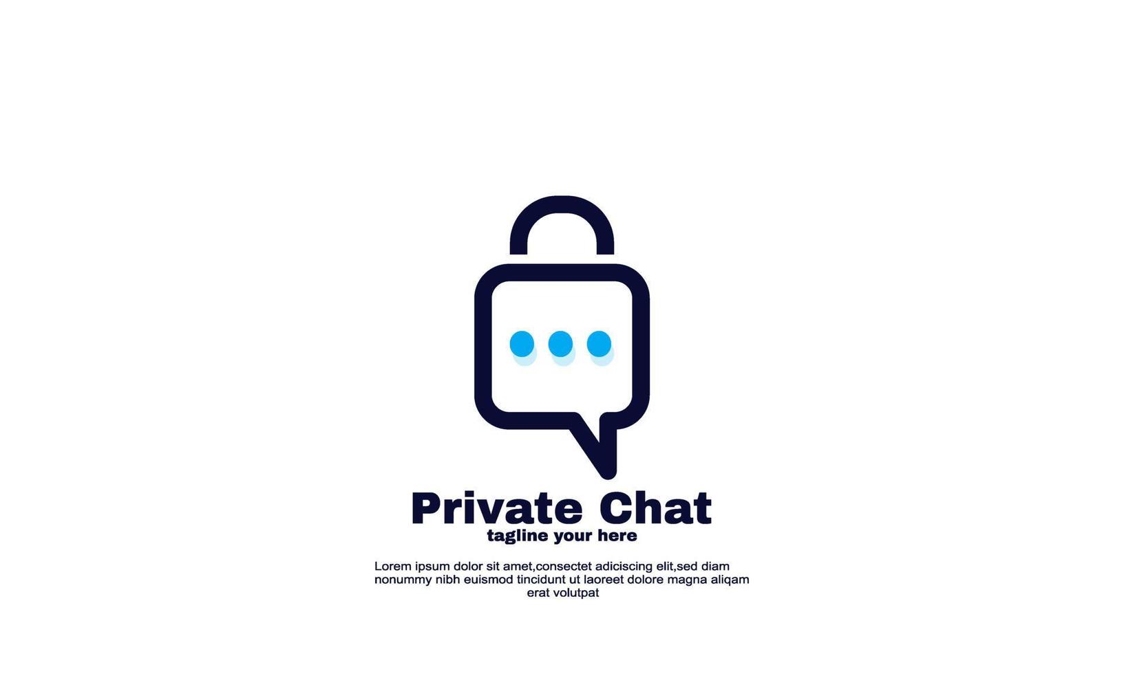 abstract private chat logo message vector