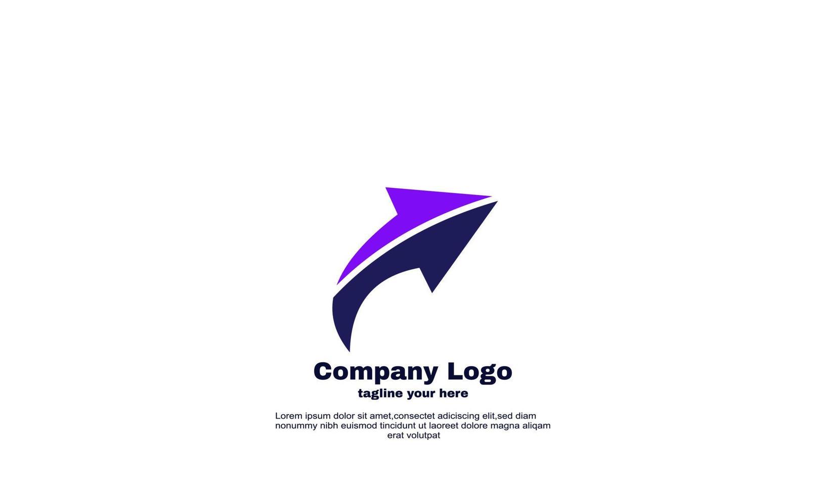 concepto de diseño de logotipo de flecha vector color violeta