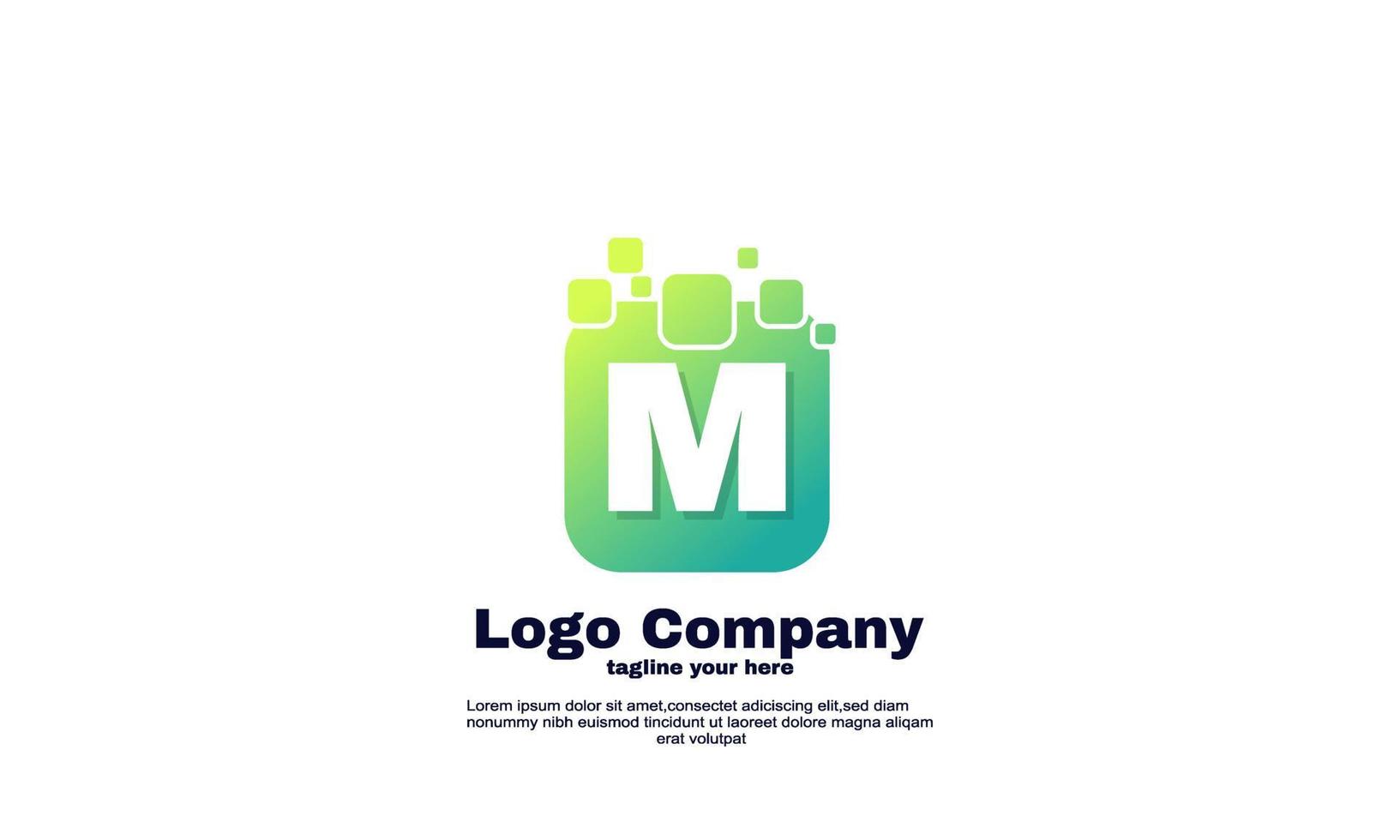 stock vector illustrator initial letter M creative business brand company logo design vector