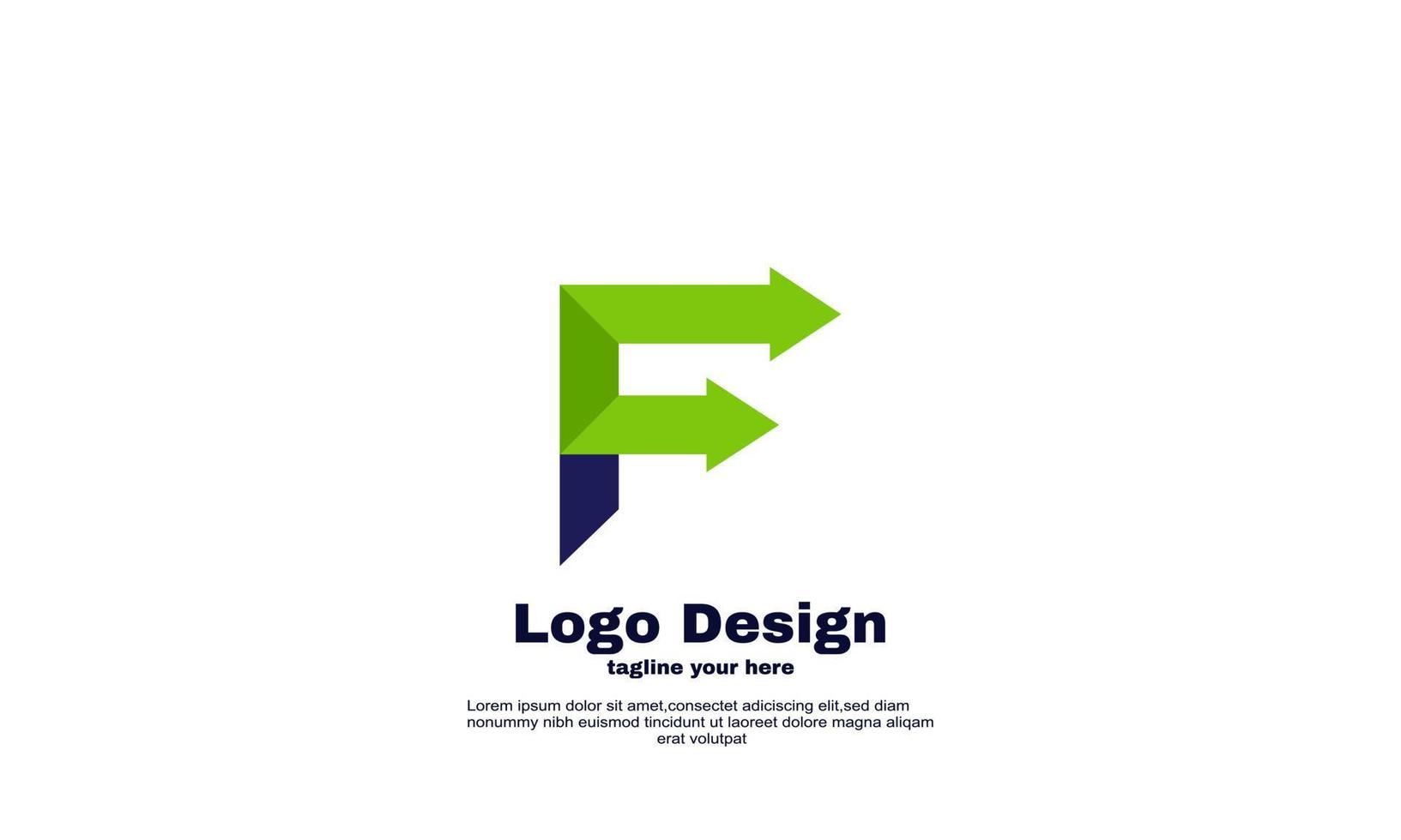 flecha abstracta y logotipo f inicial para el vector de diseño vinculado a la empresa y al negocio
