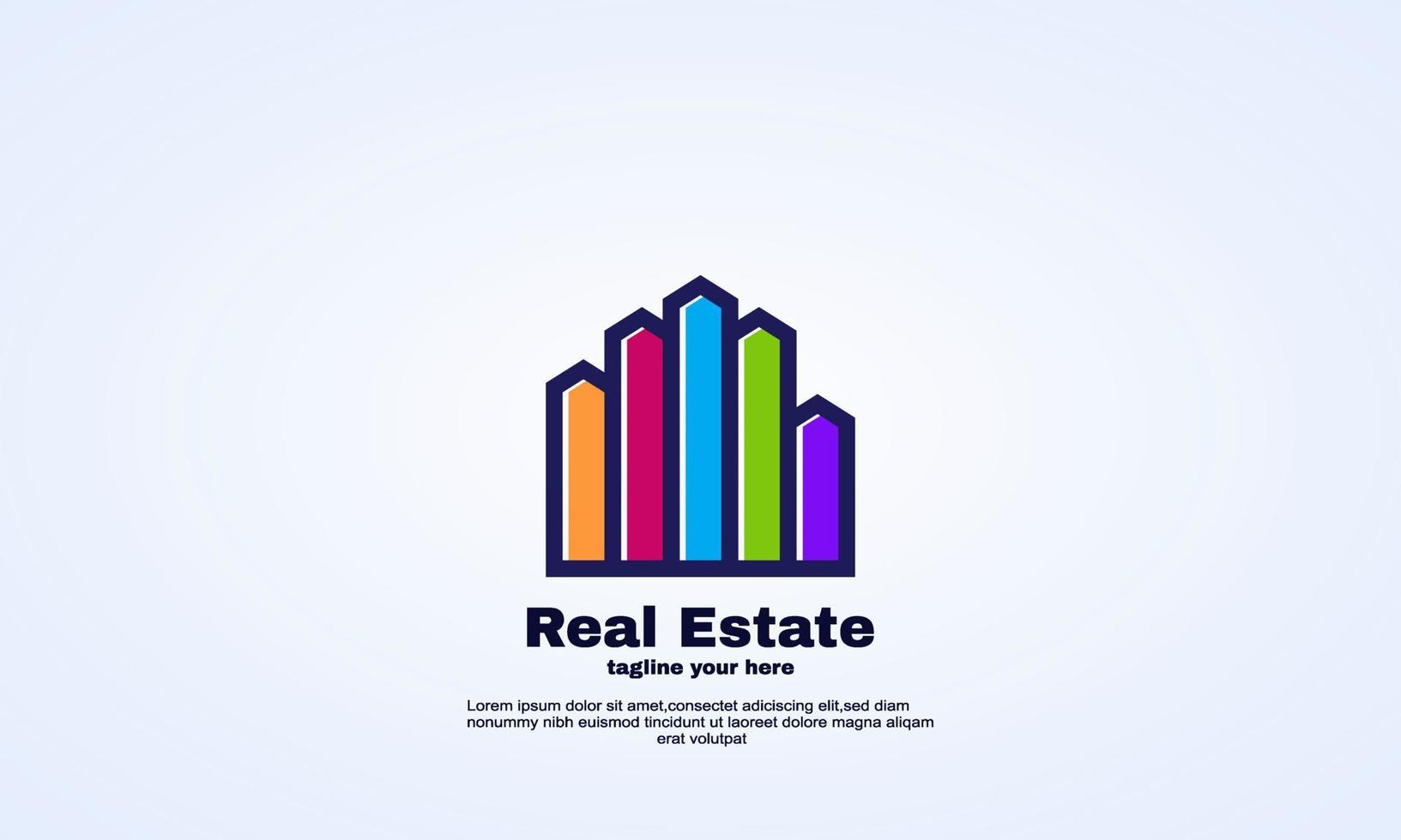 stock abstract financial real estate company logo design vector