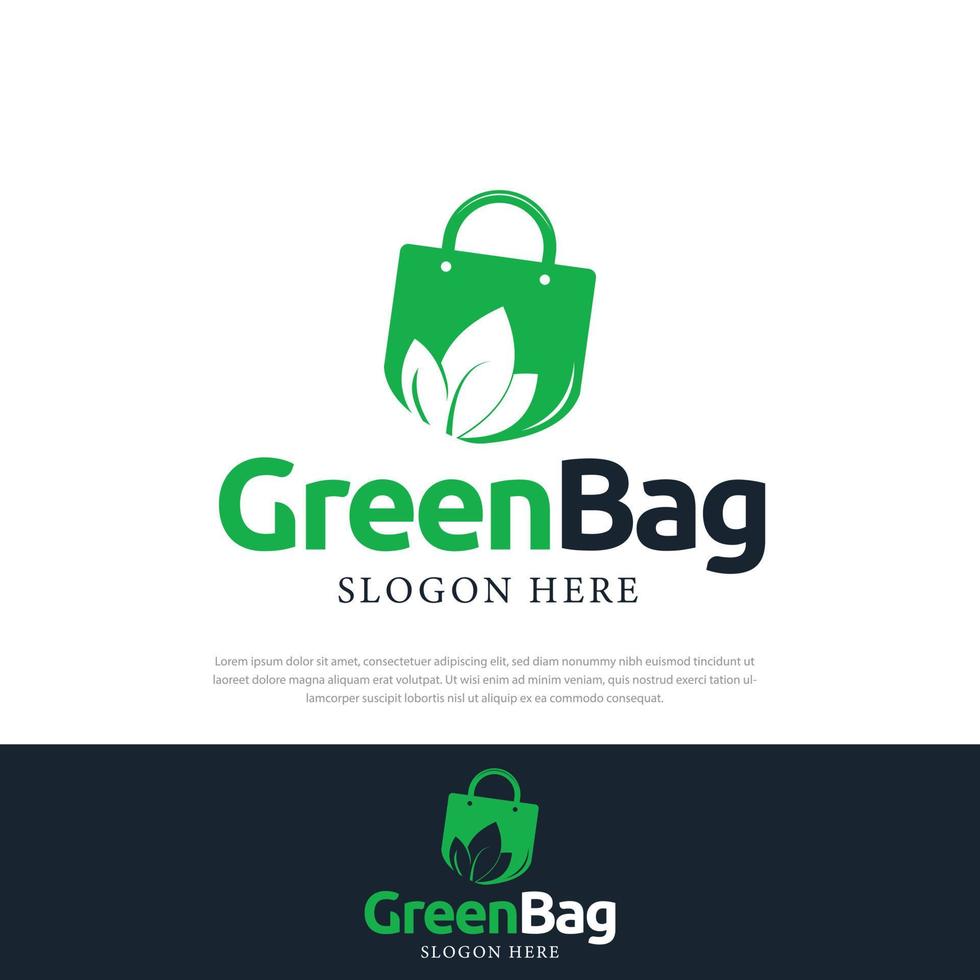 Shopping eco green nature environment logo or icon vector design template