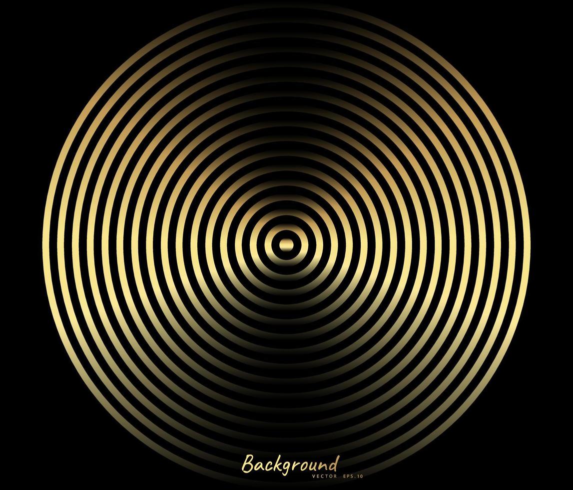 Concentric circle element. Gold luxurious color ring. Abstract  vector illustration for sound wave, golden graphic, Modern decoration for websites, posters, banners, template EPS10 vector