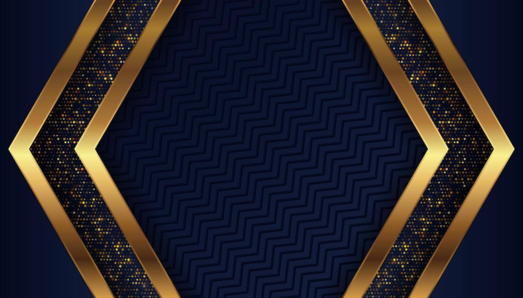 fondo azul oscuro de lujo con puntos dorados brillantes vector