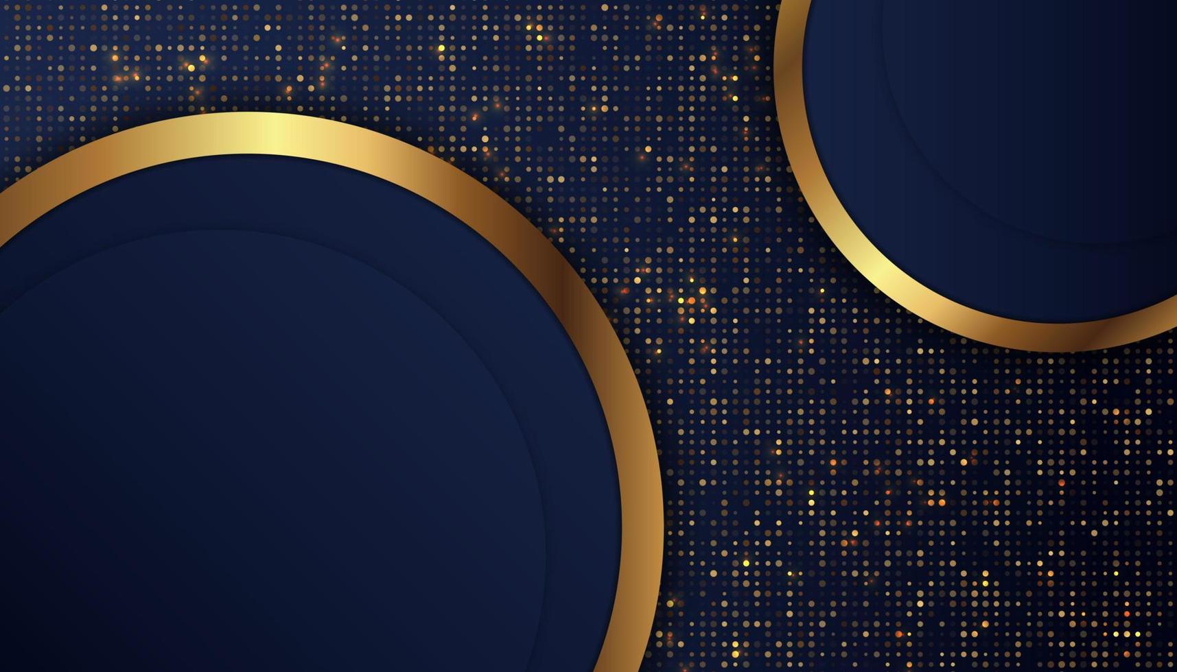 dark blue overlap background with golden light line vector