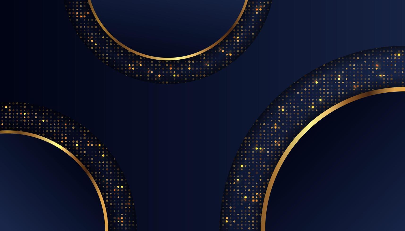 dark blue overlap background with golden light line vector