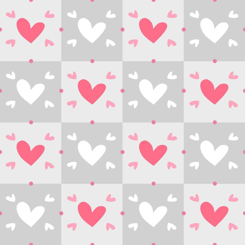 patrón transparente en forma de corazón en el tema de San Valentín. diseñado en estilo garabato vector